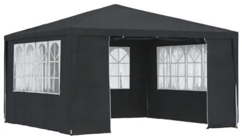 Gazebo Professionale con Pareti 4x4 m Antracite 90 g/m²