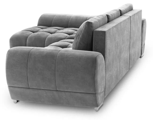 Divano letto angolare grigio con rivestimento in velluto, angolo sinistro Nuage - Windsor &amp; Co Sofas