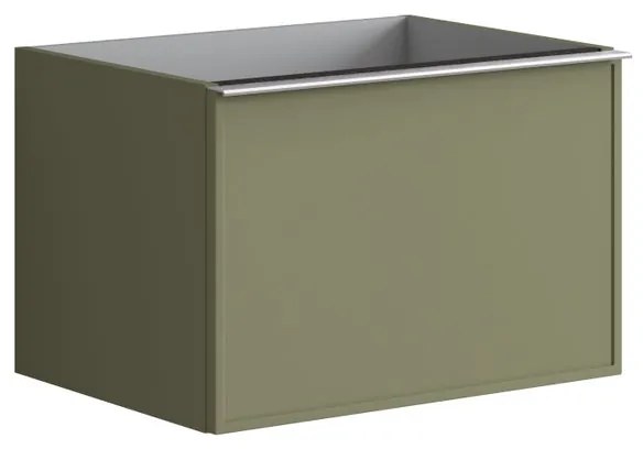 Mobile da bagno sotto lavabo Pixel frame verde laccato opaco L 60 x H 40 x P 45.5 cm 1 cassetto, lavabo non incluso