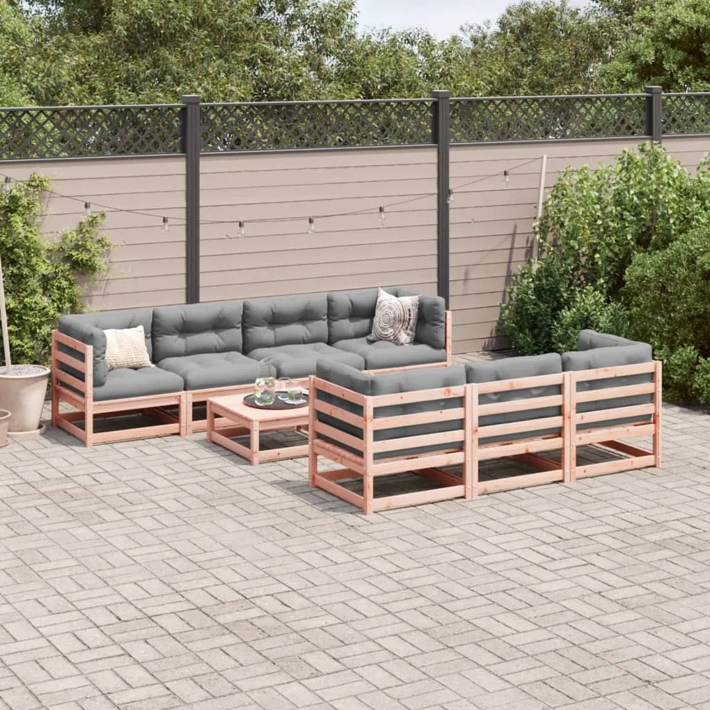 Set divani da giardino 8 pz in legno massello abete douglas