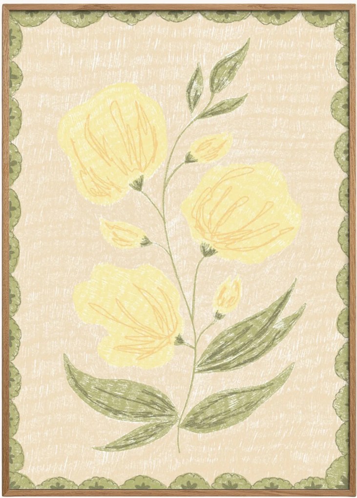 Stampa digitale incorniciata Butter Yellow Flowers No. 03