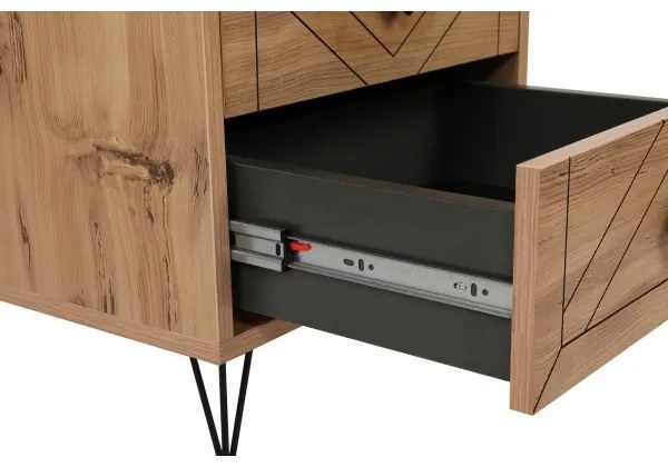 Comodino LUNA 55x50 cm marrone/nero