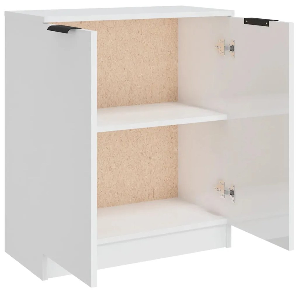 Credenza bianco lucido 60x30x70 cm in legno multistrato