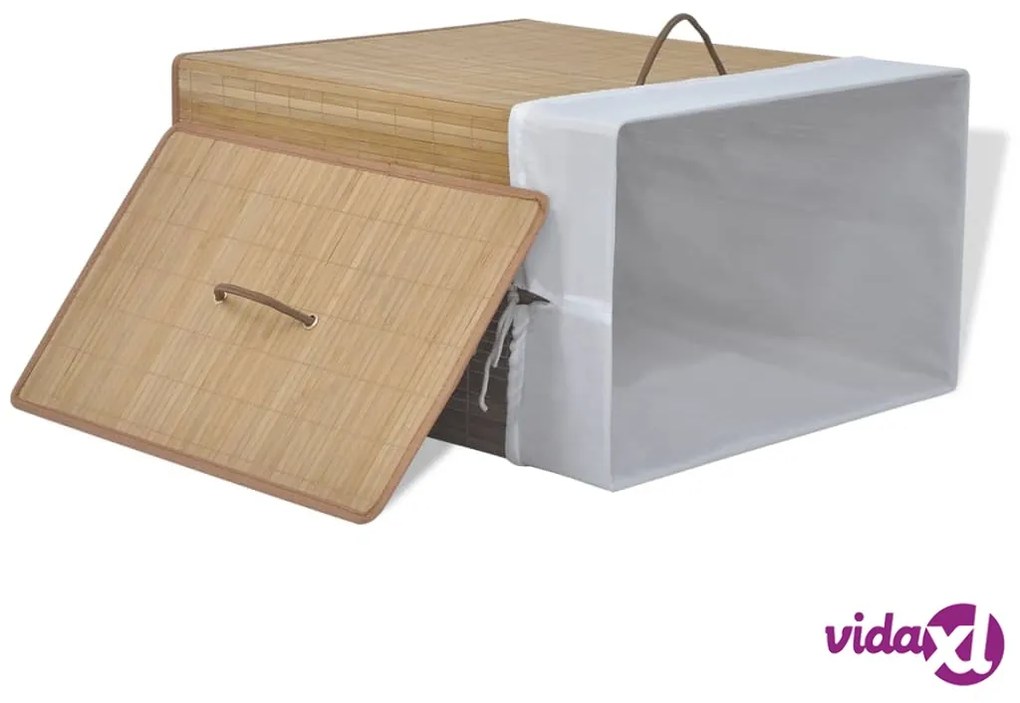 vidaXL Cesto Portabiancheria in Bambù Rettangolare Colore Naturale