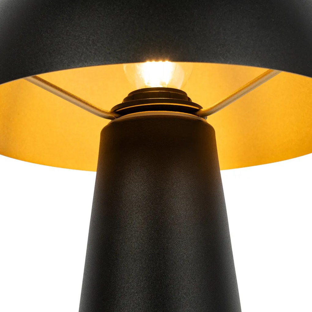 Lampada da terra per esterni nera 50 cm - Fungo