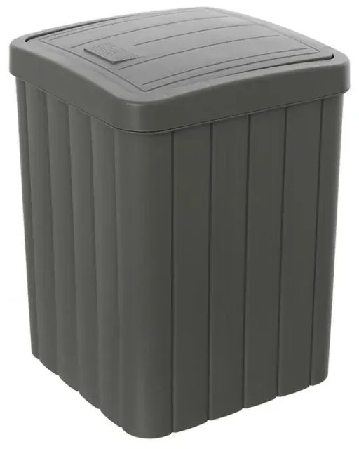 Pattumiera bagno antracite in plastica 10 lt con coperchio basculante Buzz