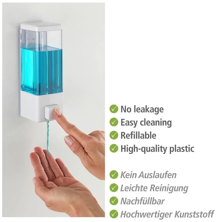 Dispenser di sapone in plastica bianco da parete 320 ml Istres - Wenko