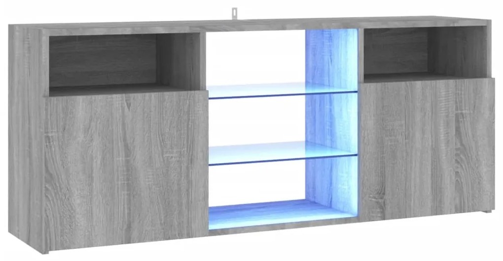 Mobile porta tv con luci led grigio sonoma 120x30x50 cm