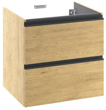 Mobile da bagno a terra sotto lavabo L 60 x H 58 x P 48.1 cm rovere chiaro laccato opaco, 2 cassetti SENSEA Studio