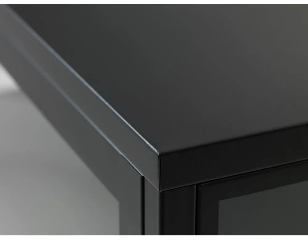 Tavolo TV in metallo nero 132x52 cm Carmel - Unique Furniture