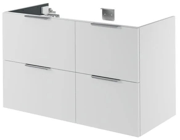 Mobile da bagno sotto lavabo Neo bianco laccato L 105 x H 64 x P 48 cm 4 cassetti, lavabo non incluso