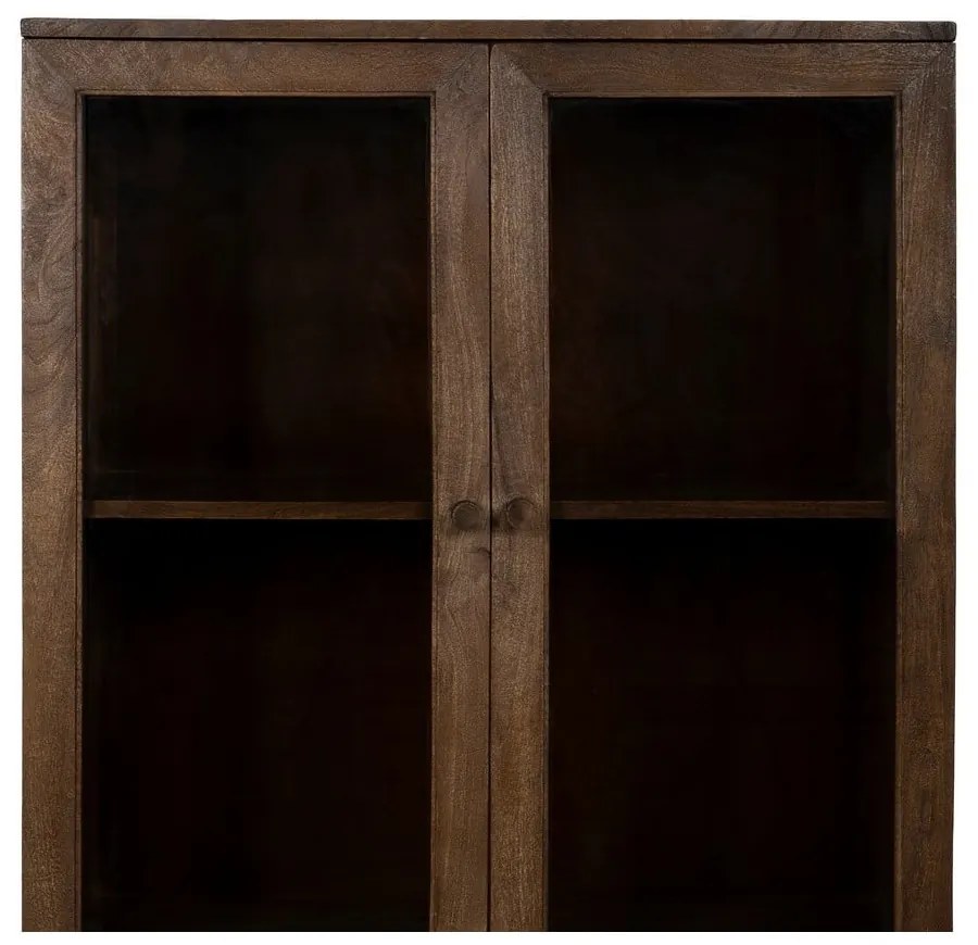 Vetrina marrone in mango massiccio 80x140x40 cm Ravi – Ixia