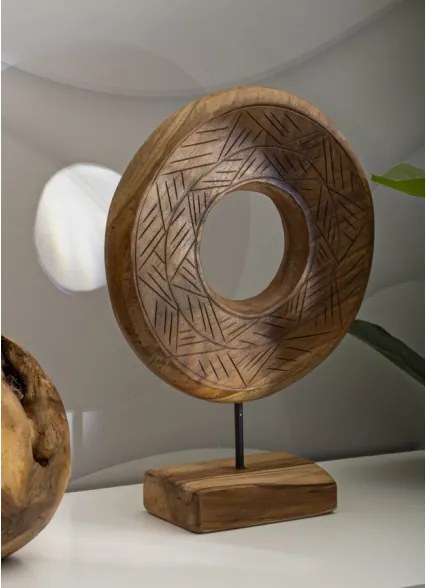 Scultura Dorat In Teak Riciclato Cm 28X10X38 (Pezzi Unici - Non Rip. In Serie)