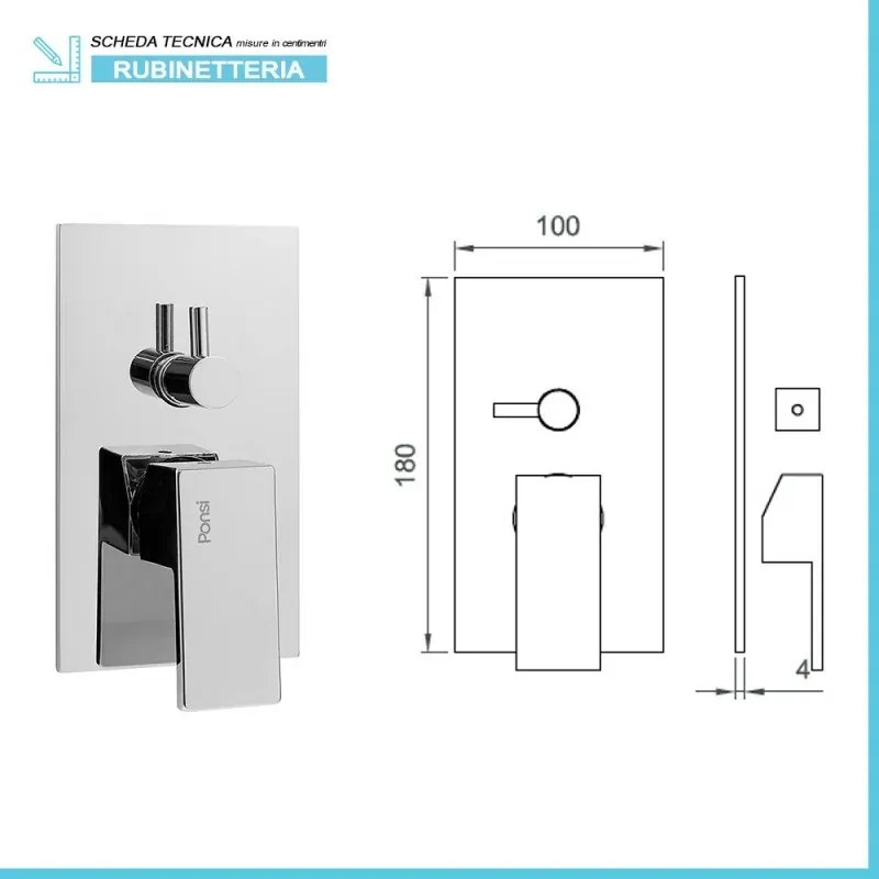 Set miscelatori lavabo bidet e doccia 3 vie cromati serie Italia
