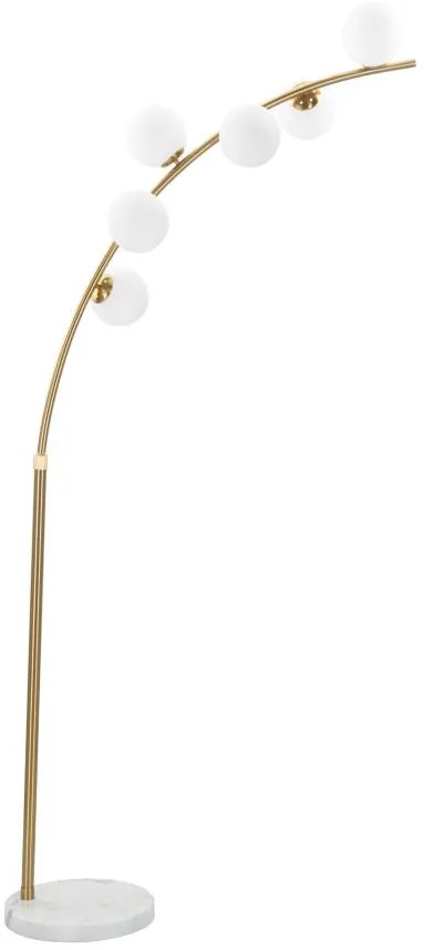 Lampada da Terra Glamour Arc con 6 Luci Regolabile in Altezza 220-246 cm