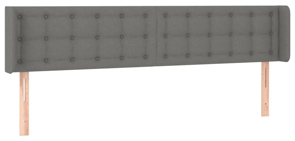 Testiera a led grigio scuro 183x16x78/88 cm in tessuto