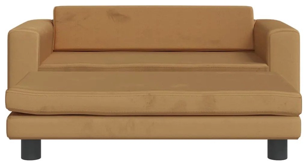 Lettino per cani con estensione marrone 100x50x30 cm in velluto
