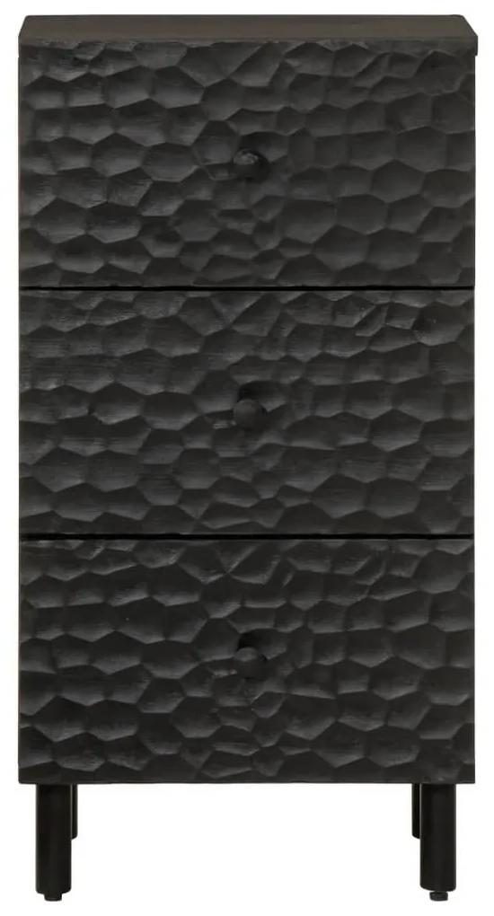Credenza nera 40x33x75 cm in legno massello di mango