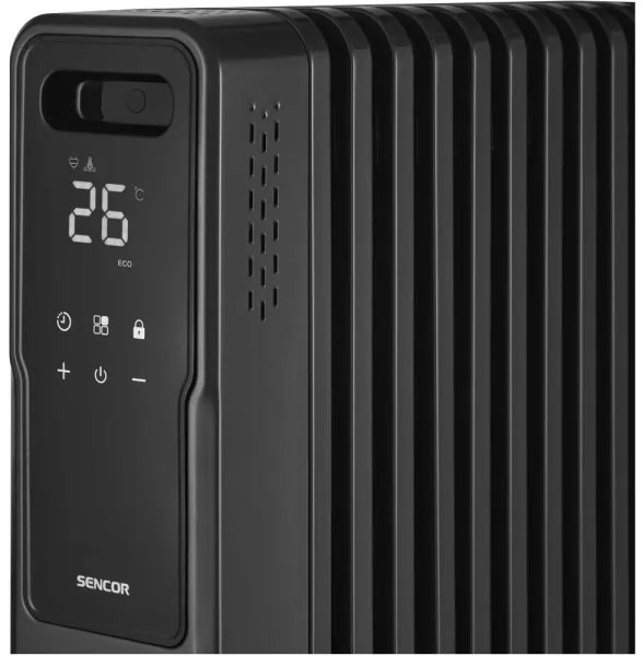 Sencor - Radiatore ad olio con 11 elementi 1000/1200/2400W/230V Wi-Fi nero