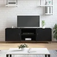 Mobile Porta TV Nero 150x30x50 cm in Legno Multistrato 829093