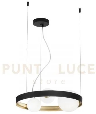 Lampadario a sospensione sonetto nera e oro 3 luci attacco g9 45x4x...