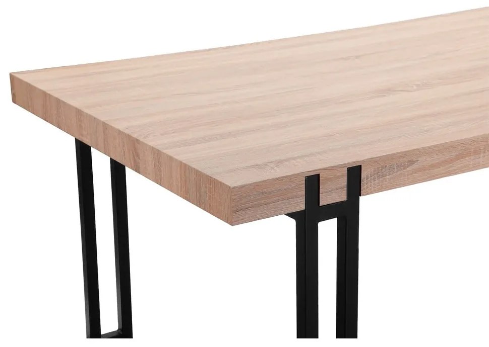 Tavolo da pranzo con piano effetto rovere in colore naturale 90x160 cm Azuma - Støraa