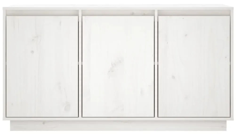 Credenza bianca 111x34x60 cm in legno massello di pino