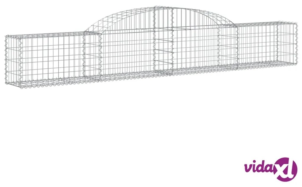 vidaXL Cesti Gabbioni ad Arco 17 pz 300x30x40/60 cm Ferro Zincato