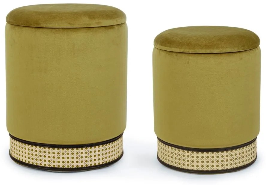 Set di 2 pouf MILENA olive