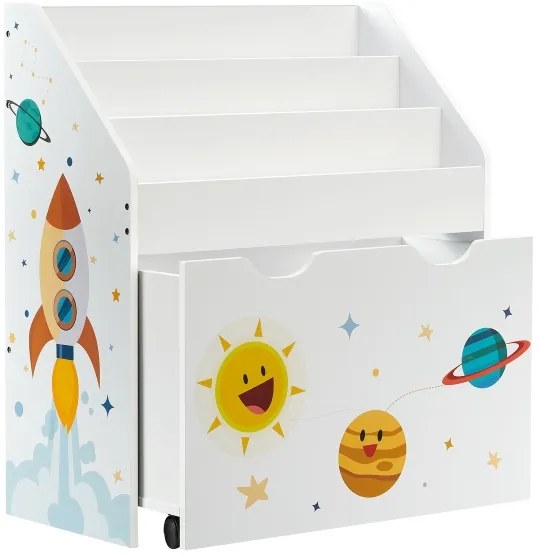 Libreria per bambini ANET bianca con cassetto