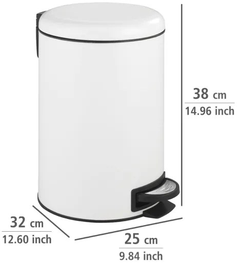 WENKO 22707100 - Pattumiera LEMAN 25x38 cm bianco/nero