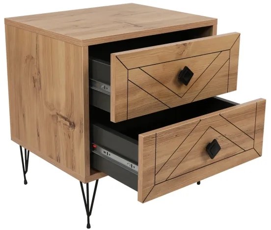 Comodino LUNA 55x50 cm marrone/nero