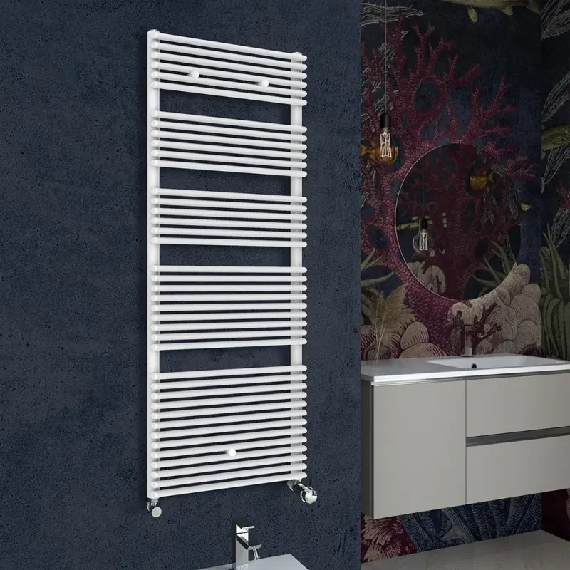 Termoarredo design bianco L 60x180 interasse 55 cm