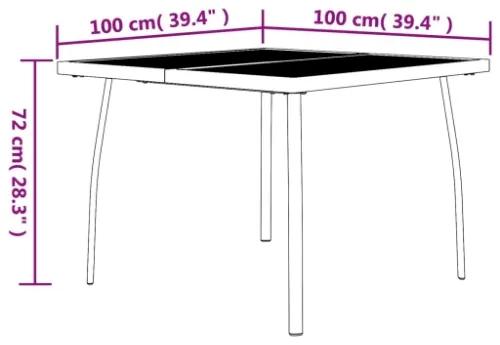 Tavolo da Giardino Antracite 100x100x72 cm Rete d'Acciaio