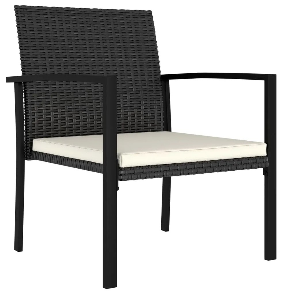 Sedie da pranzo per giardino 2 pz in polyrattan nero