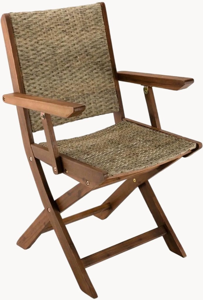 Set di 2 sedie con braccioli pieghevoli da giardino in legno di acacia Vick