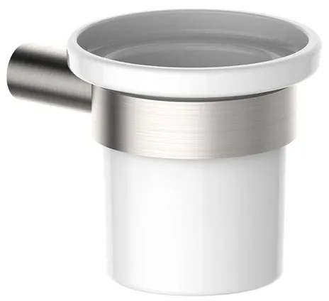 Bicchiere da bagno porta spazzolini Si 90501  L 7.8 x H 9 in ceramica nickel spazzolato