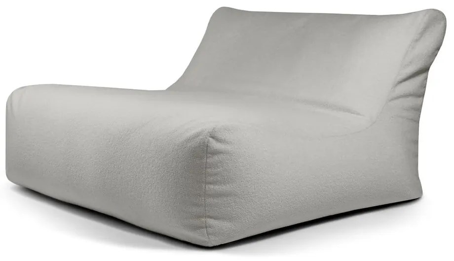 Puof a sacco grigio chiaro con rivestimento in bouclé Sofa Lounge – SLOWDOWN