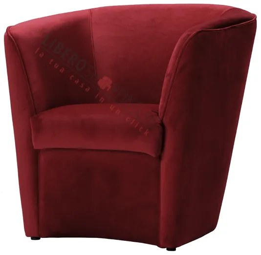 Poltrona in velluto Bordeaux per camera da letto ufficio