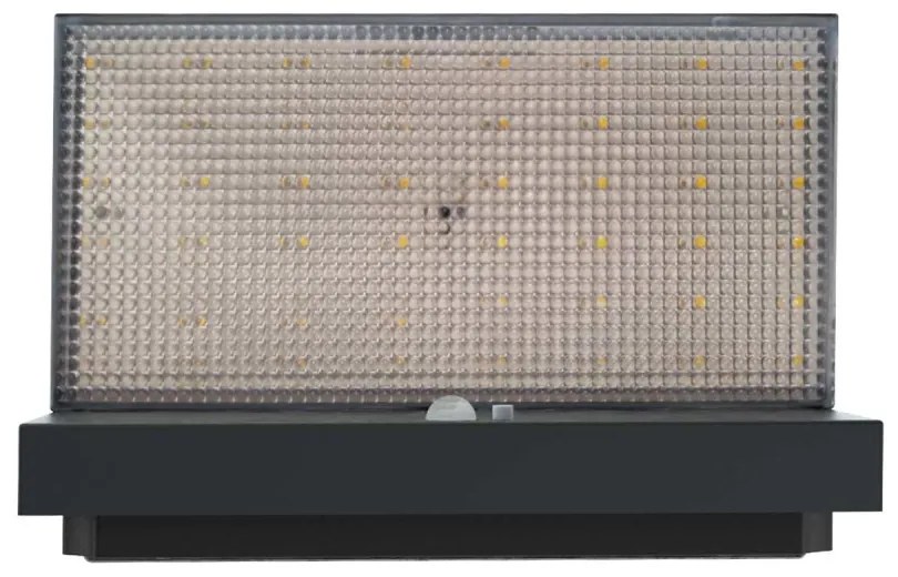 Applique LED Solare Minimal Nera con Sensore di Movimento Colore Bianco Naturale 4.000K