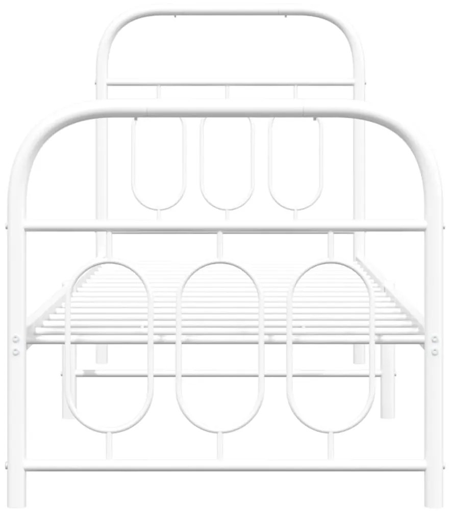 Giroletto con testiera e pediera metallo bianco 75x190 cm