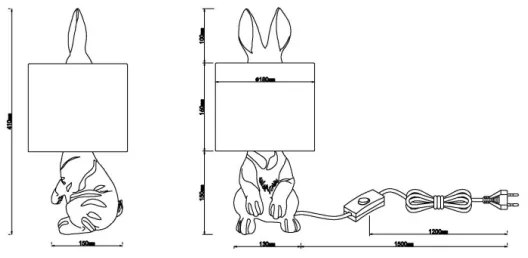 Globo 21633G - Lampada da tavolo RABBIT 1xE27/25W/230V