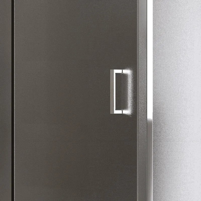 Box doccia 100x90 angolare laterale fisso 90cm vetro opaco altezza 180cm | K410NS - KAMALU