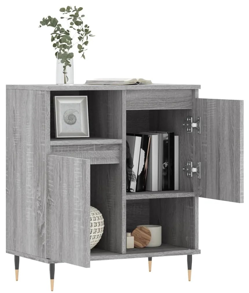 Credenza Grigio Sonoma 60x35x70 cm in Legno Multistrato