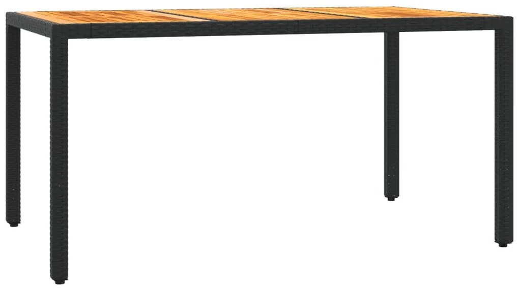 Set da pranzo da giardino 7 pz nero con cuscini in polyrattan
