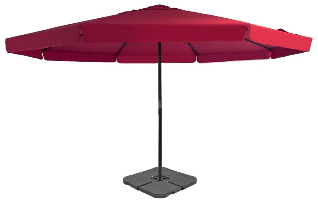 Ombrellone Da Giardino Con Base Portatile Rosso /