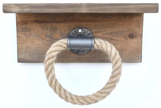 Porta asciugamani con ripiano BORURAF 14x30 cm abete