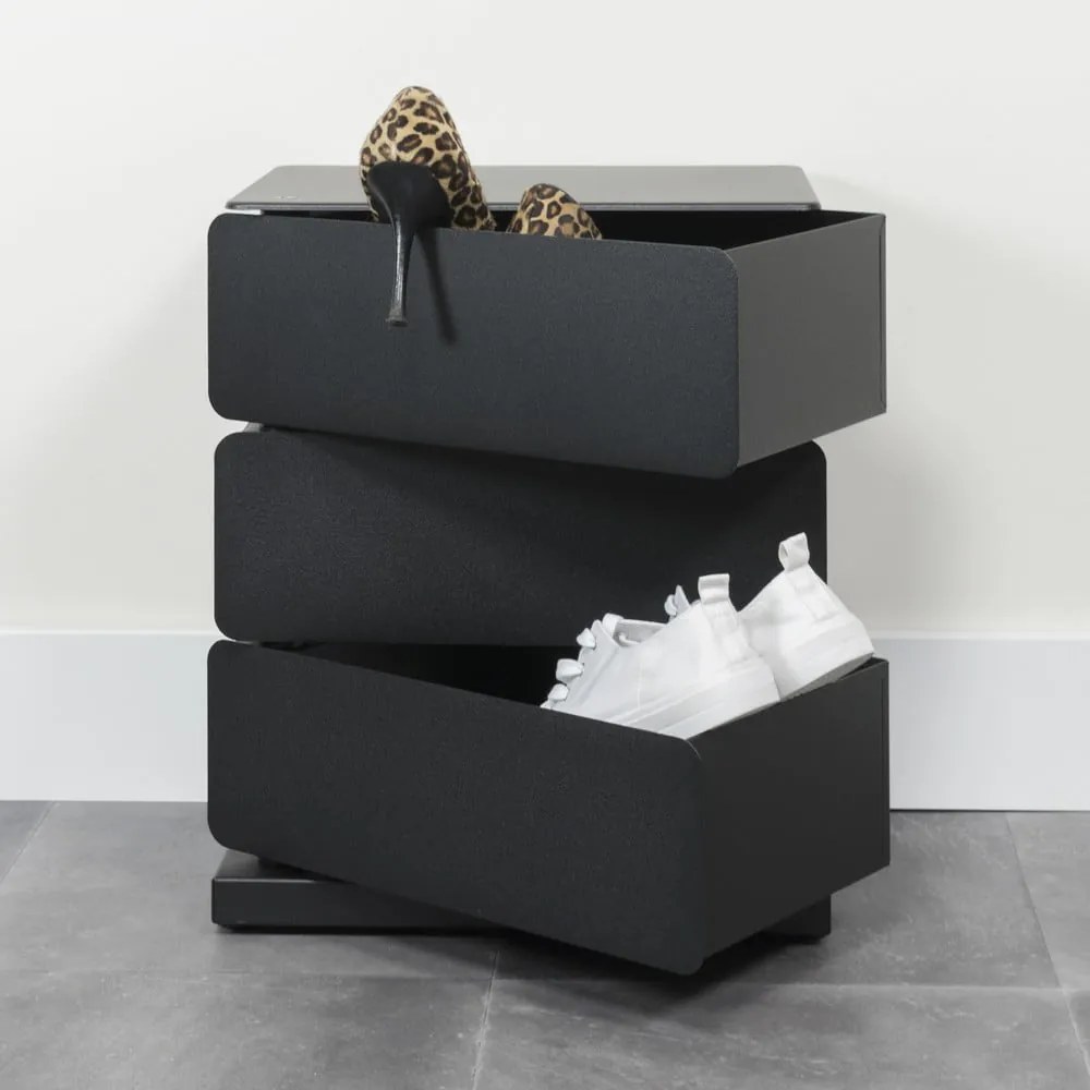 Cassettiera nera in metallo 37x45x26 cm Joey – Spinder Design