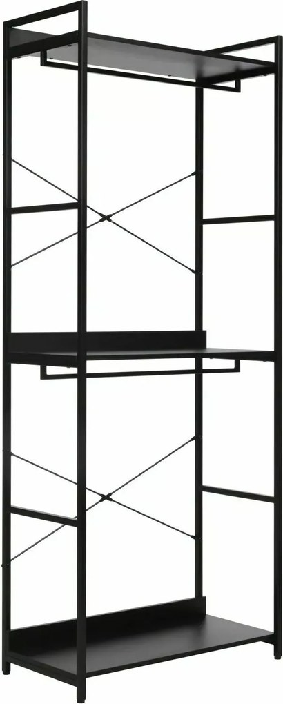 Libreria–Appendiabiti Rin A nera – 80x40x200 cm