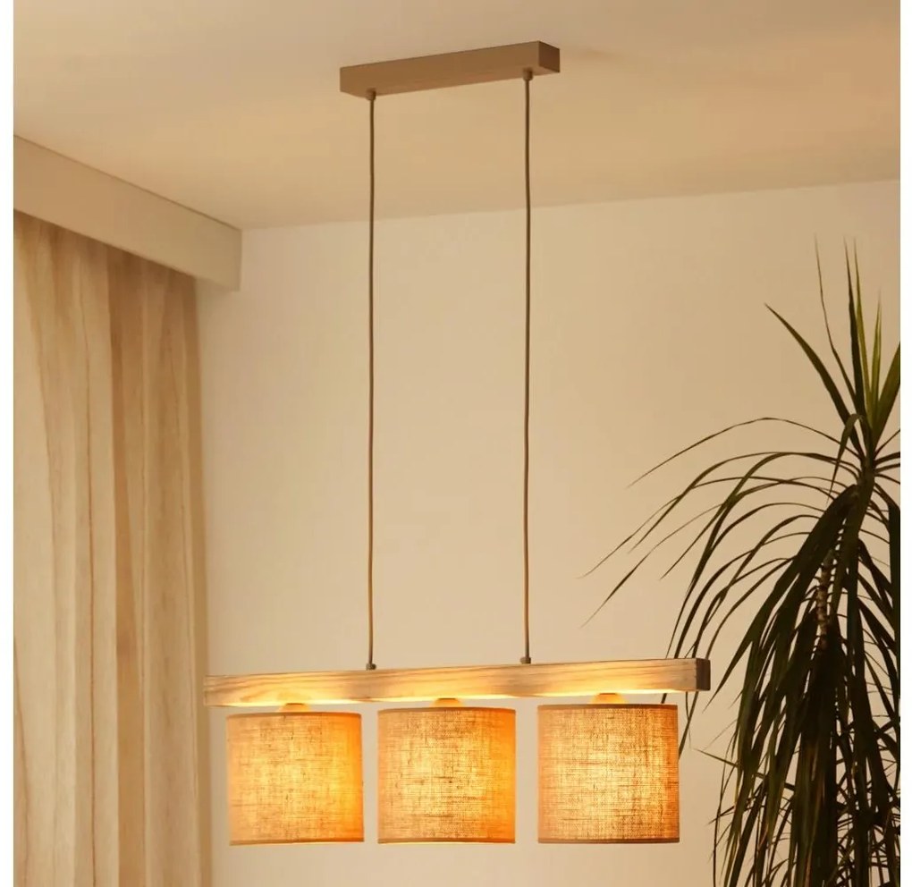 Brilagi - Lampadario a sospensione con filo FOREST 3xE27/15W/230V pino/marrone